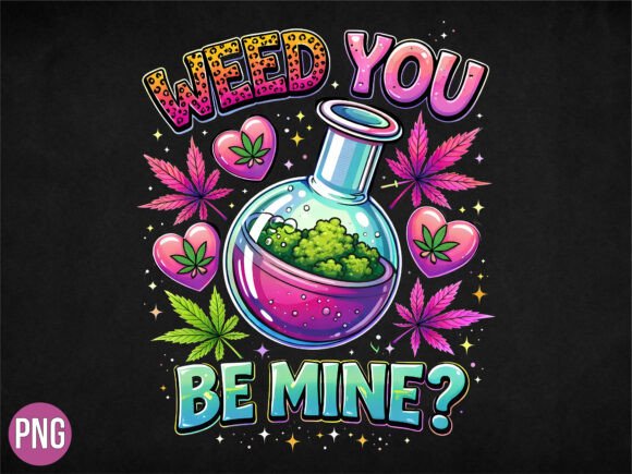 Download Weed You Be Mine Cannabis Flask PNG - Be mine Collection