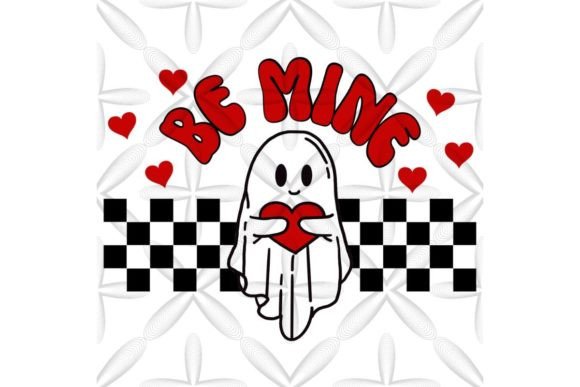 Download Retro Valentine's Day Ghost Be Mine PNG - Be mine Collection
