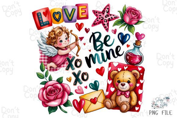 Download Retro Valentine Collage,XoXo Be Mine PNG - Be mine Collection