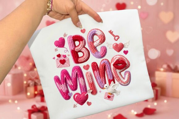 Download Be Mine Faux Yarn Crochet Valentine PNG - Be mine Collection