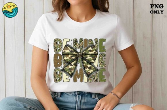 Download Be Mine Camo Bow PNG Only - Premium Resources